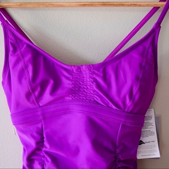 ATHLETA Smocked Tankini Top, Size 32D/DD Black NWT Retail $72 153155 - Picture 5 of 8